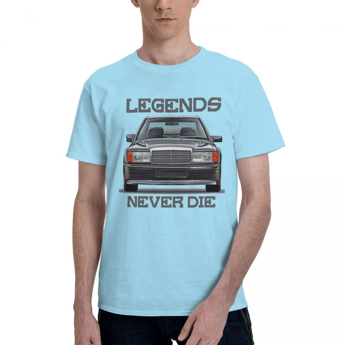 

Мужская винтажная футболка с автомобилем W201 Legends Never Die, классическая футболка 190E, повседневная футболка оверсайз из чистого хлопка с круглым вырезом, футболка большого размера 4XL