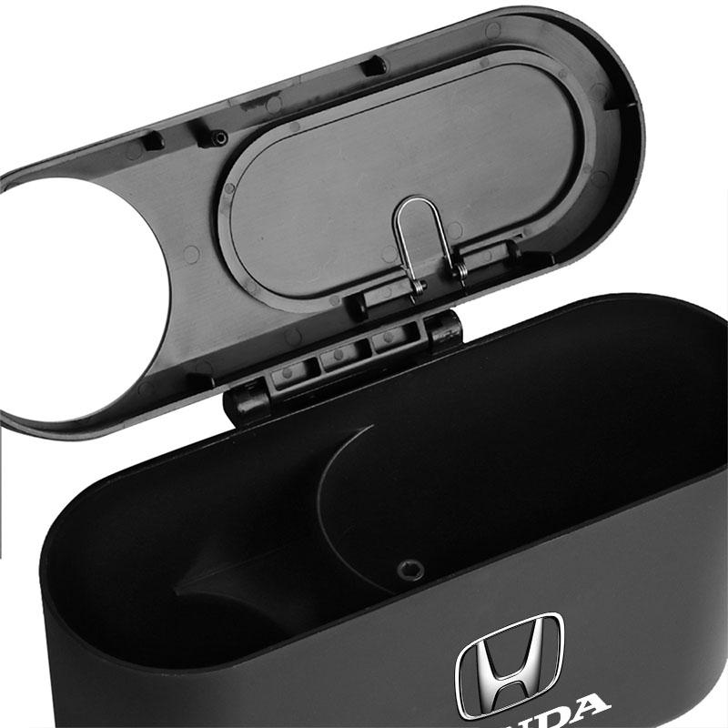 Hanging Car Trash Can Auto Emblem Garbage Box Accessories for Honda Civic Xrv Hrv Crv CRZ Brv City Odyssey Accord Fit Jazz Insight CRX