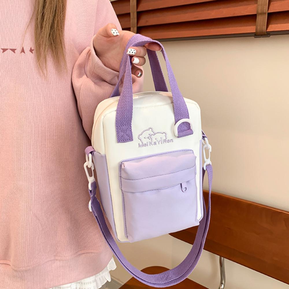 Y2K Cute Cartoon Cat Ita Shoulder Bags Mini Women Casual Crossbody Bag Kawaii Girls Transparent Pocket DIY Display Nylon Handbag
