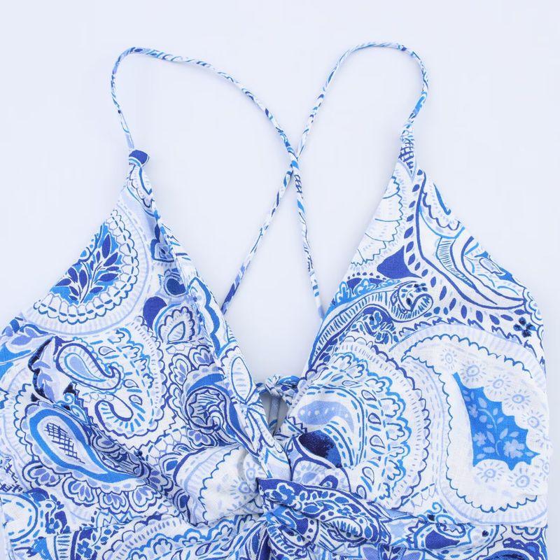 Kaslead New Arrival Women's Clothing Fashion Style Bow Tie Print Elegant Midi Skirt Dress 3558671 112