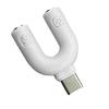 Two Way Sharing Audios Adapter 3.5mm U Type Design For Laptops Gaming Consoles Enables Couple Listening Experiences