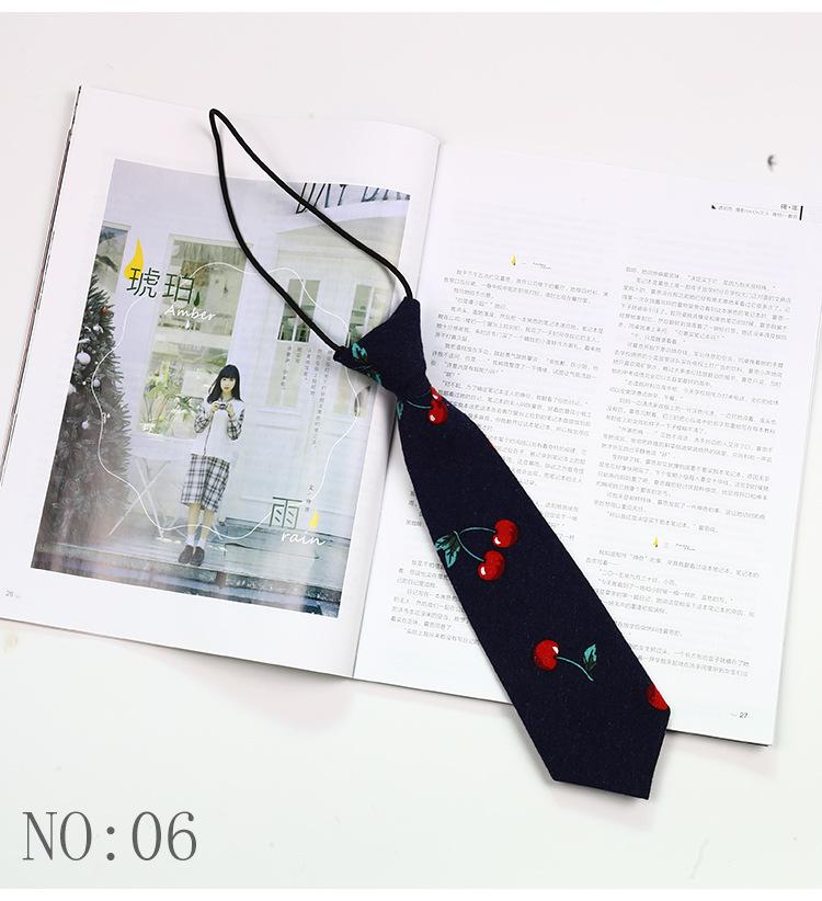 6CM Floral Lazy-tie Rubber Band Neckties For Women College Girls Shirt Uniform Neckwear Korean Style Narrow Knot Free Small Ties