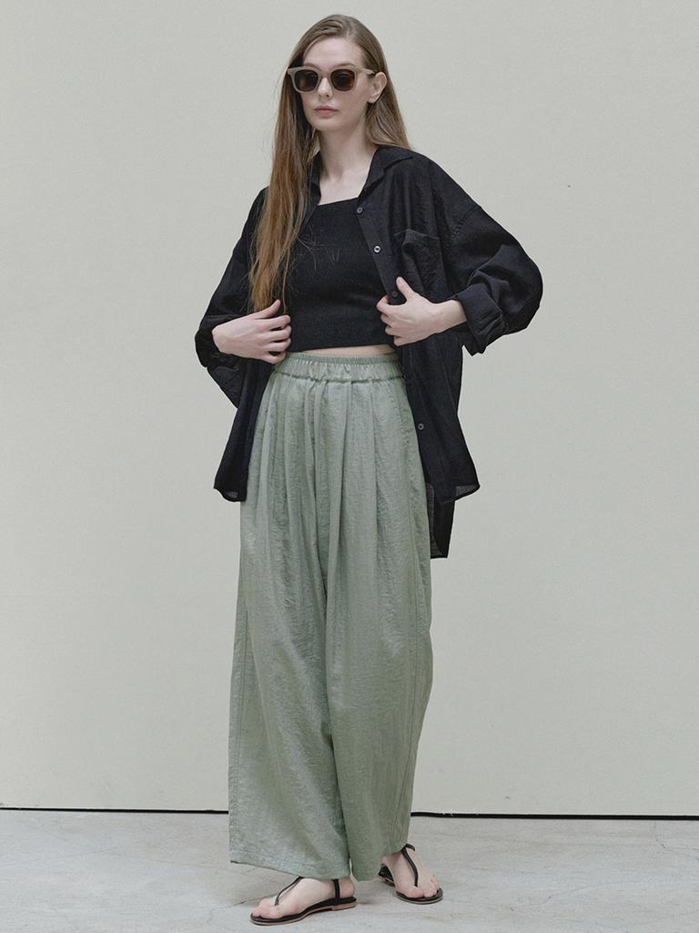 Avang Summer Wide Banding Pants - Khaki