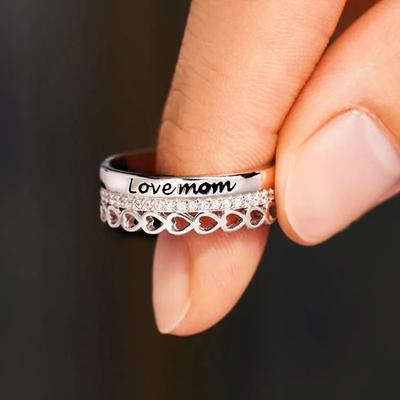 Huitan Love Rings for Mother Hearts Wedding Anniversary Gift  Color Fashion Luxury Women Rings Birthday Present Jewelry