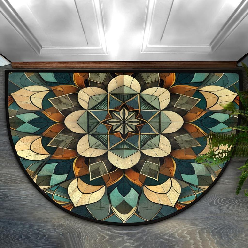 Home Semi Circle Carpet Home Door Decoration Floor Mat Kitchen and Bathroom Floor Mat