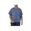 Dopamine Embroidery Design Solid Color Casual Round Neck Short Sleeve Drop Shoulder T-Shirt Men T-Shirts Blue 1387993-044