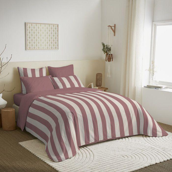 Complete Reversible Duvet Cover Pack for 140 X 190 Cm Bed Deauville Purple