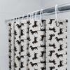 Vibrant Black White Dachshund Pattern Shower Curtain for Bathroom Decor Modern Home Accessory with Hook Rings Set Size: 72x72''