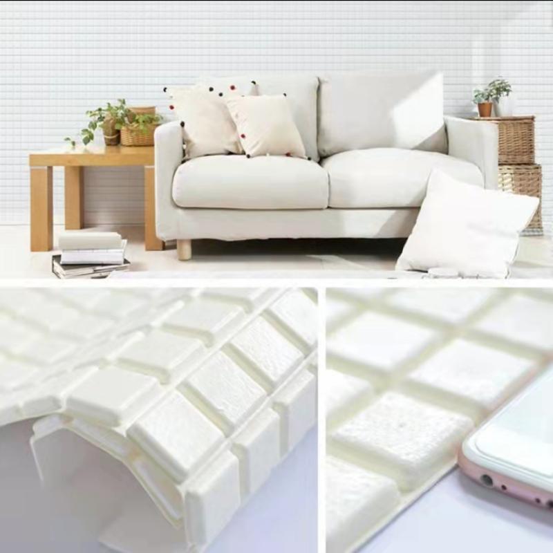 3D Self-adhesive Wall Sticker Mosaic Living Room Kitchen Foam Anti-collision Waterproof Moisture-proof Toilet Wallpaper