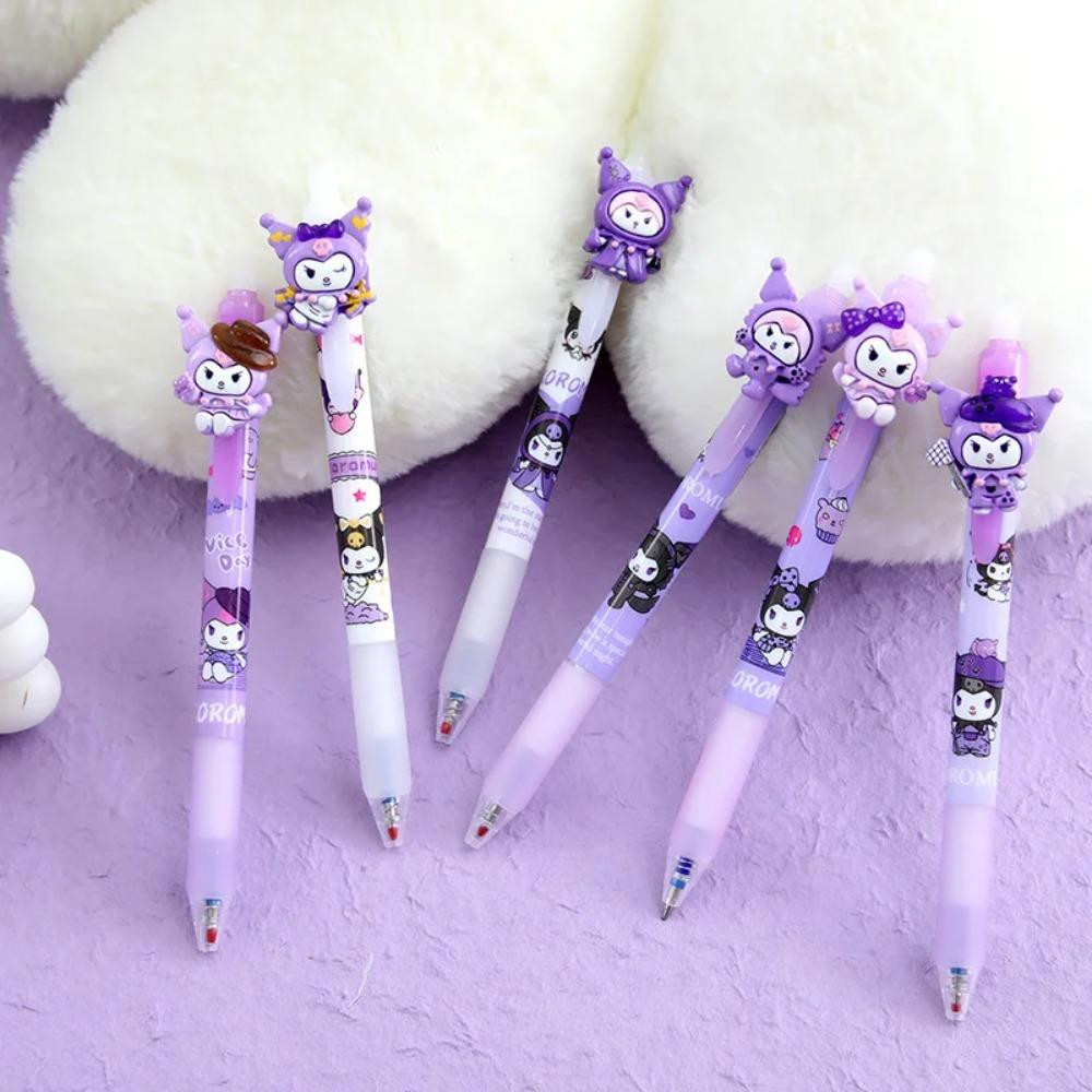 Pcs/Lot 6/36 Kuromi Erasable Gel Pen Cute 0.5Mm Blue Ink Neutral Pens Promotional Gift Office School Supplie For Kids Adults Children's Birthday Gift