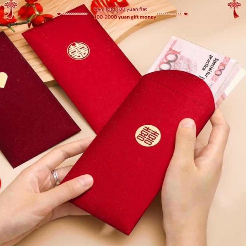 6Pcs/Pack Chinese Red Envelope  Year Spring Festival Children Lucky Money Envelopes Birthday Marry Red Packet Gift Red Bag