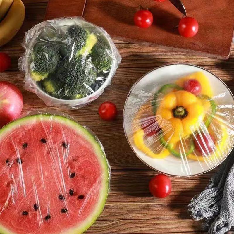 Food Grade Plastic Wrap Cover Disposable Household Plastic Wrap Cover With Elastic Mouth Bowl Cover Premium Durable