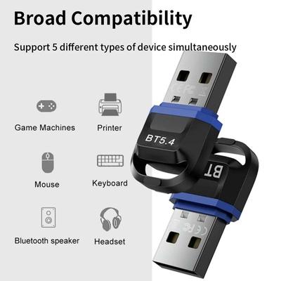 Car USB Bluetooth 5.4 Dongle Adapter for PC Speaker Wireless Music Audio Receiver Transmitter Drive Free Car Hand-free Call Kit