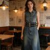 Leather Waist Belt With Matte Finish Large Eyelet Adjustable Waist Corset Belt For Women And Girl Fashion Coat Accessory