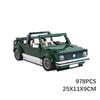 Toy car dark green car small particle assembled toy model