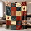 2026 New Flannel Blanket Featuring The American Flag In a 3D All-Over Print with a Red, White, And Blue Stars And Stripes Design. This Soft, Warm, And