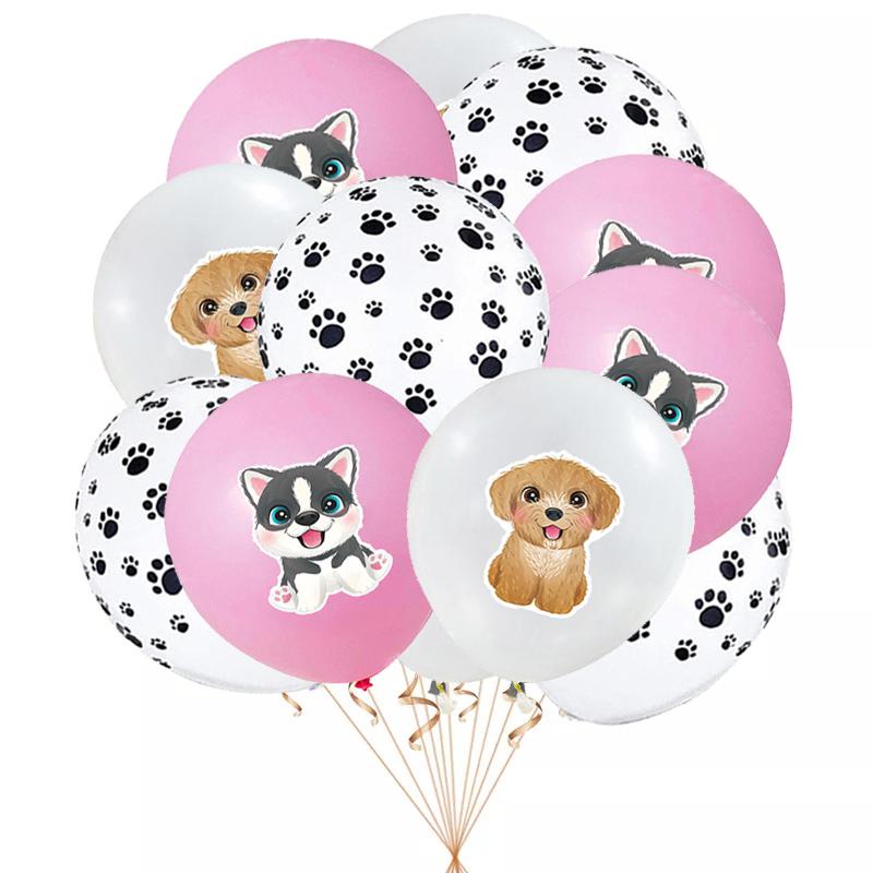 Cat Pet Dog Birthday Party Latex Balloons Cute Cartoon Kitten Print Balloons Supplies Meow Kitty Theme Balloons for Birthday