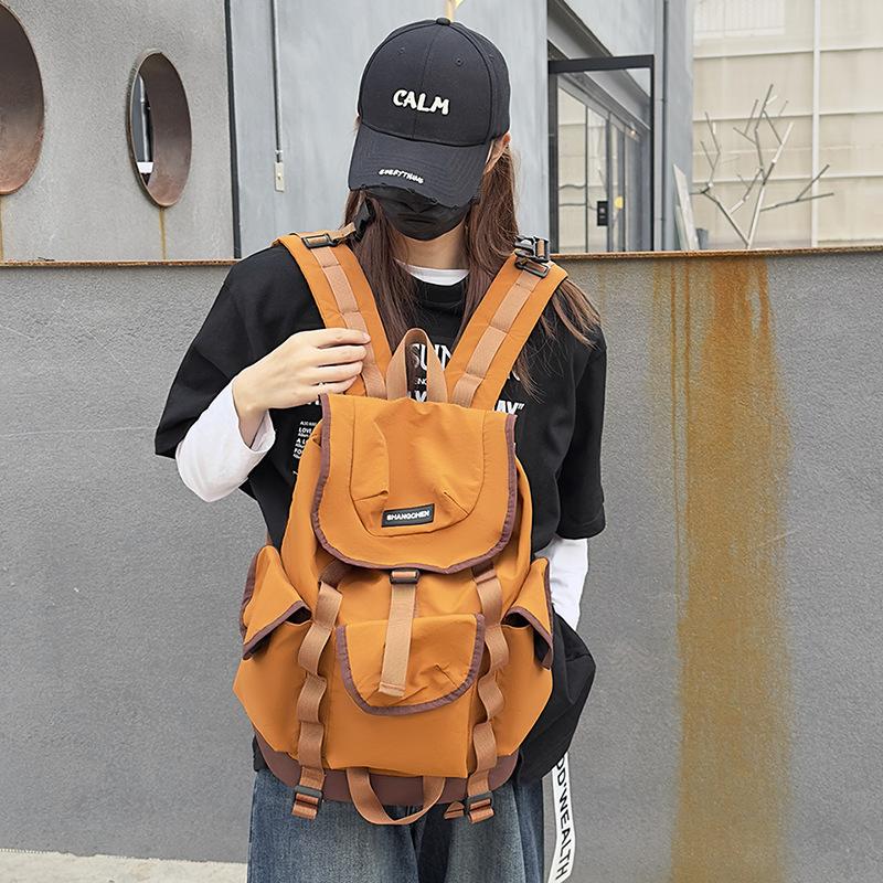 Large-capacity college student backpack New trendy versatile wear-resistant travel backpack
