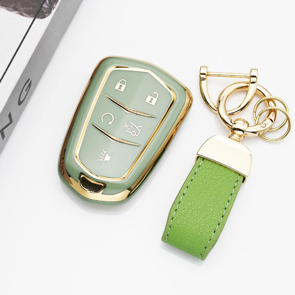 4/5 Buttons Shell Fob Holder Tpu Car Key Cover Case For Cadillac Ats Ct6 Cts Dts Xt5 Escalade Esv Srx Sts Xts Elr 2014 -