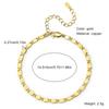 European and American Golden Temperament Bracelet Women's Fashion Simple Paperclip Metal Chain Hand Jewelry