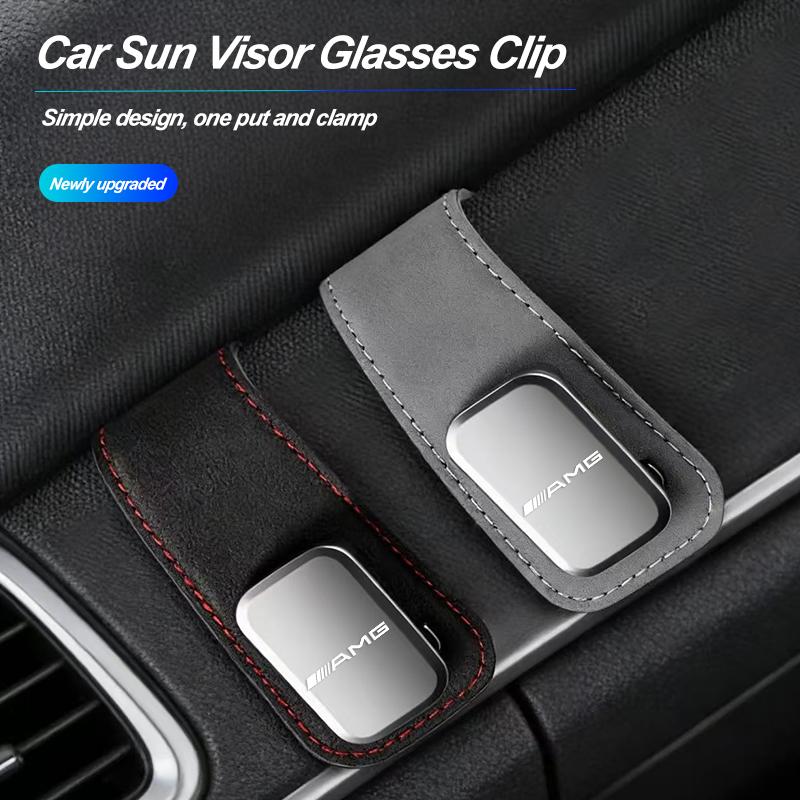 Car Sun Visor Glasses Clip Ticket Card Storage Clamp For Mercedes Benz AMG W203 W205 W206 W211 W220 W212 W201 W210 W108 Brabus