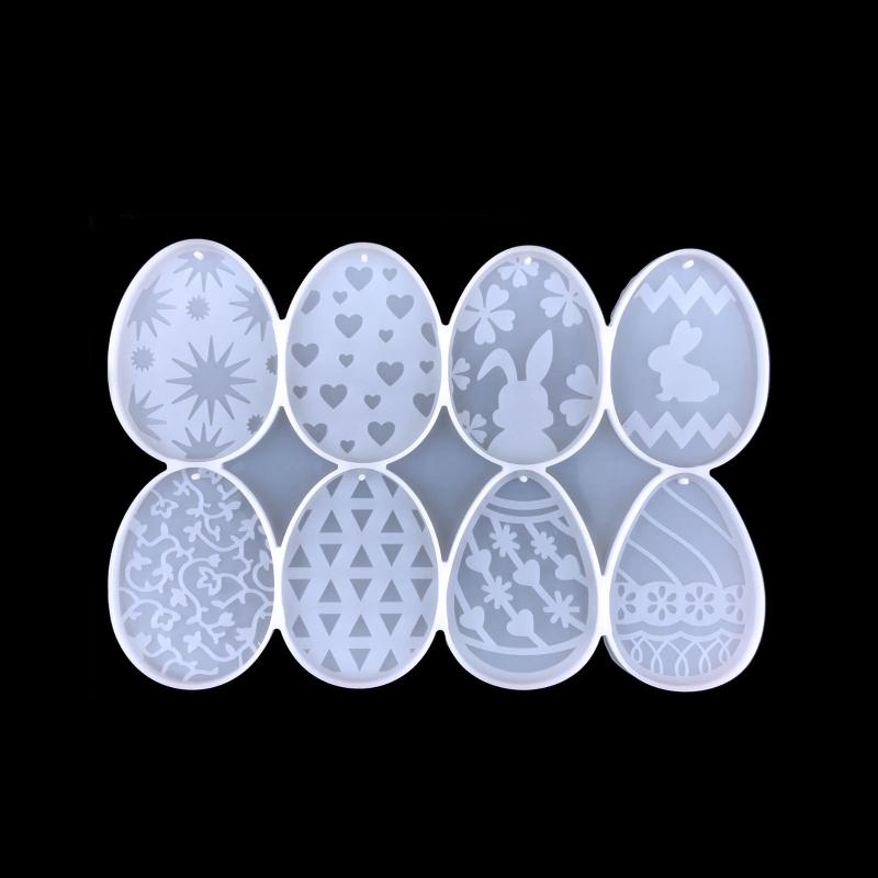 Diy Easter Egg Bunny for Key Pendant Decorative Silicone Mold Easter Day Series Charms Resin Casting Mold for Home Decor