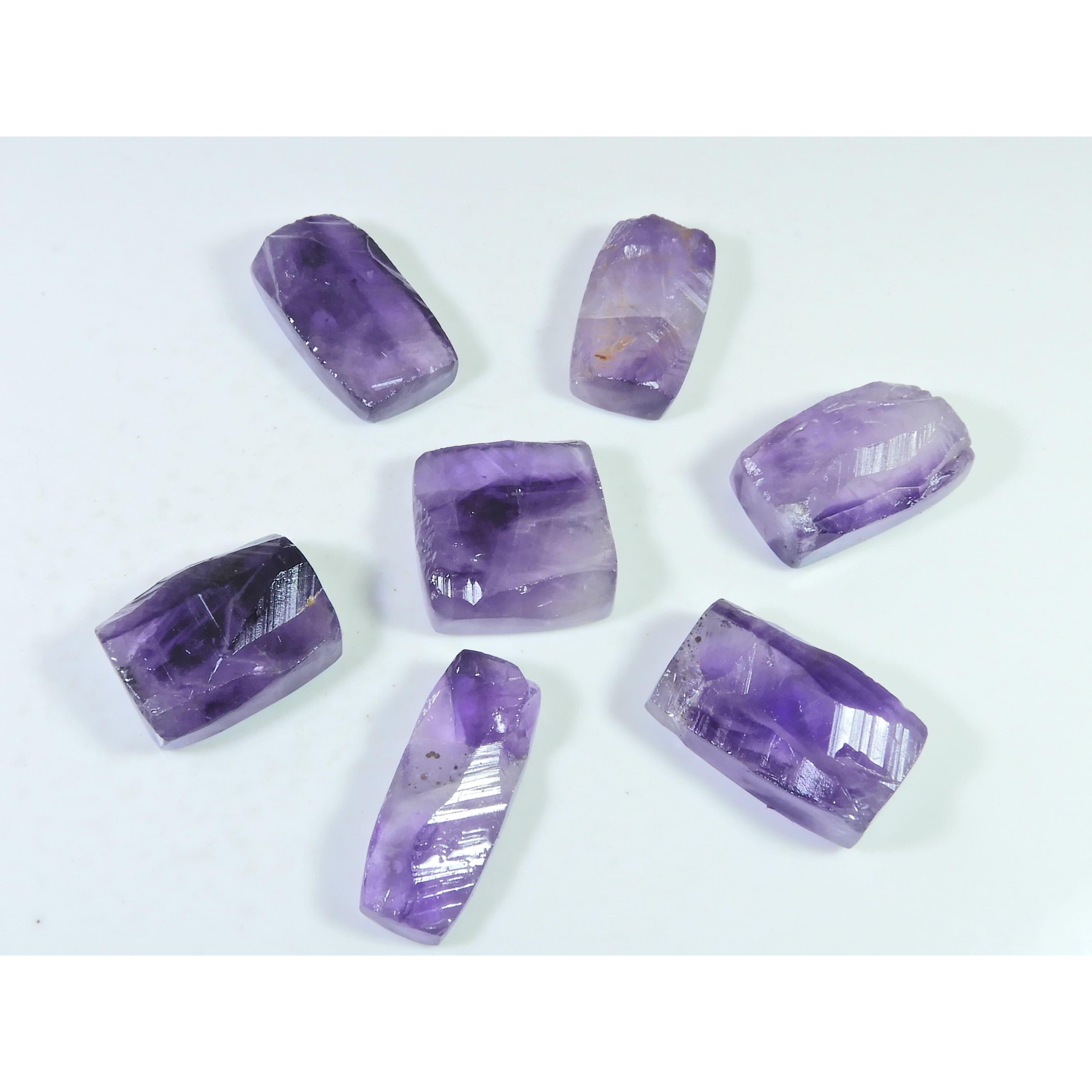 266Cts. Natural Amethyst Druzy Octagon Cabochon Loose Gemstone 07Pcs Lot C-1255