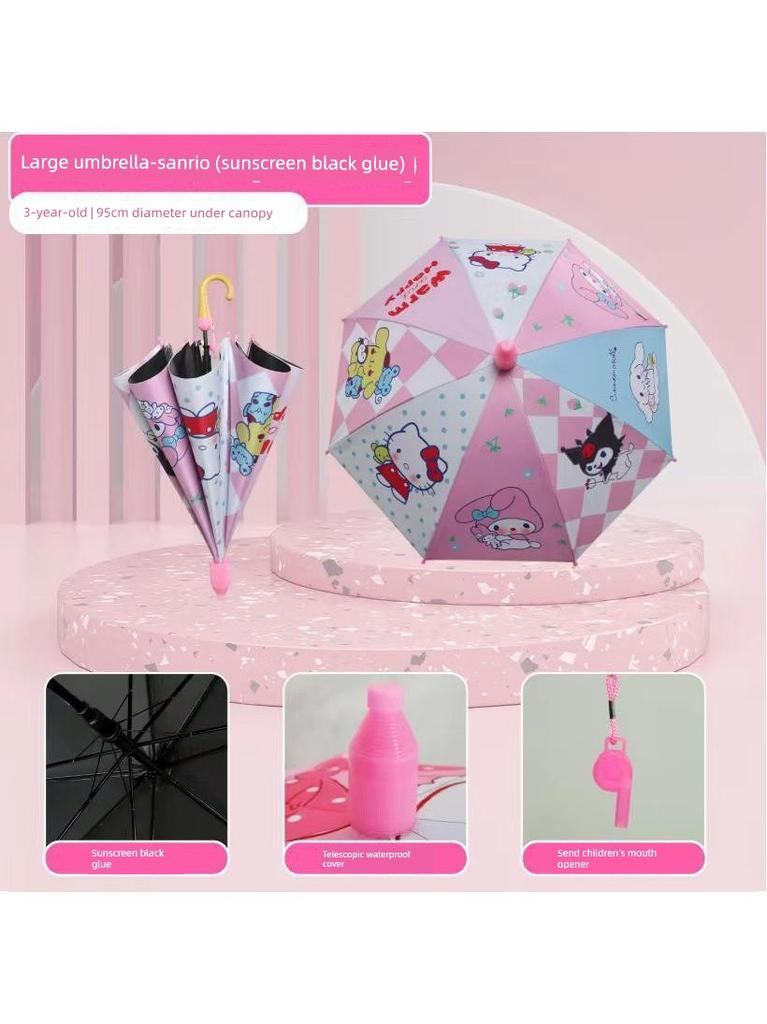 Children's Umbrella for Elementary School Students, Babies, and Kindergarten Children, Sturdy and Durable, Cartoon Umbrella with Black Coating for