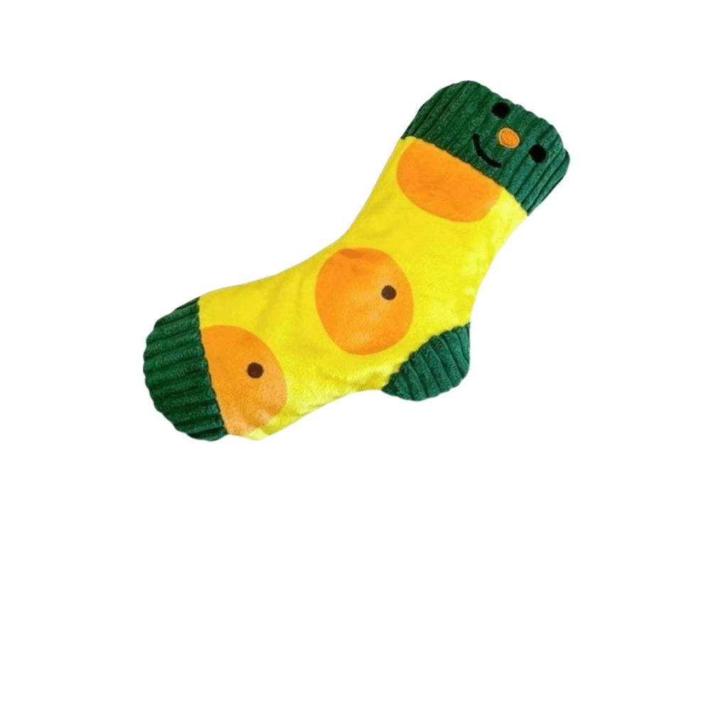 Bite-Resistant Dog Food Leakage Socks Cartoon Squeaker Dog Sound Making Socks Colorful Dog Treat Dispenser Teeth Cleaning