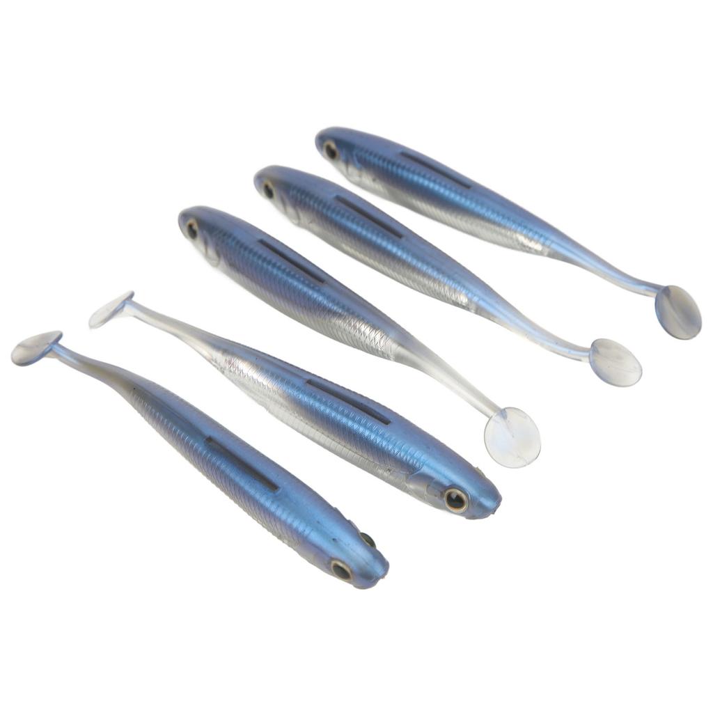 5KS Měkká rybářská nástraha Zvětšený ocas Cívka Snadné použití Přenosná Simulační rybářská nástraha pro rybáře Modrá