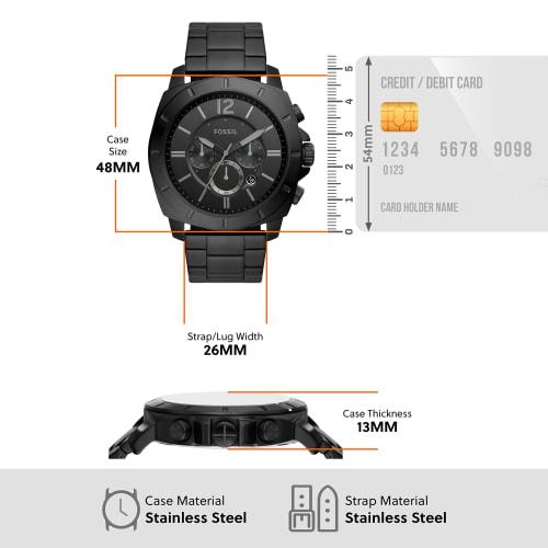 Fossil PRIVATEER BQ2759 Men's Watch, Black