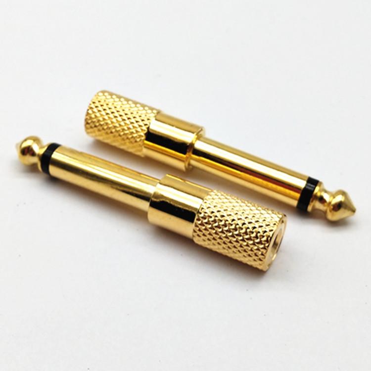 Gold-plated 6.35mm Male To 3.5mm Female Mono Adapter for Microphone/Headset