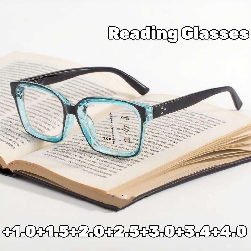 Retro Trend Progressive Multifocal Reading Glasses New Designer Blue Anti Light Far Sight Eyeglasses for Women Men HD Eyeglasses