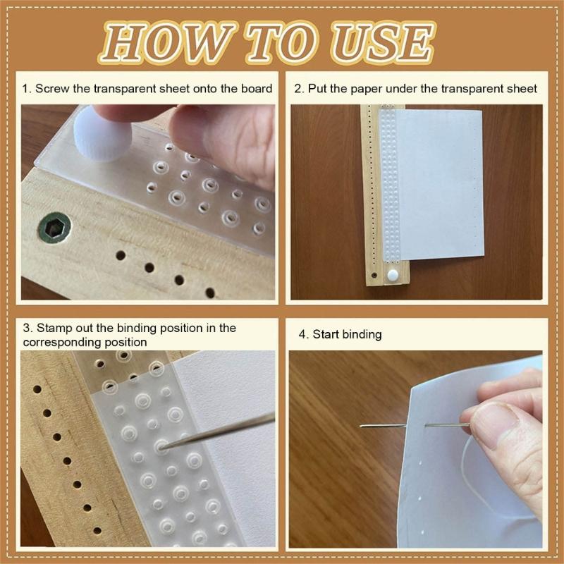 Bookbinding Tool Scrapbooking Supplies with Hole Punching Tool Sewing Needle and Thread For Binding Notebook Journal