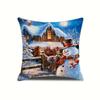 Christmas Snowman Cushion Cover - Decorative Options for Car or Sofa