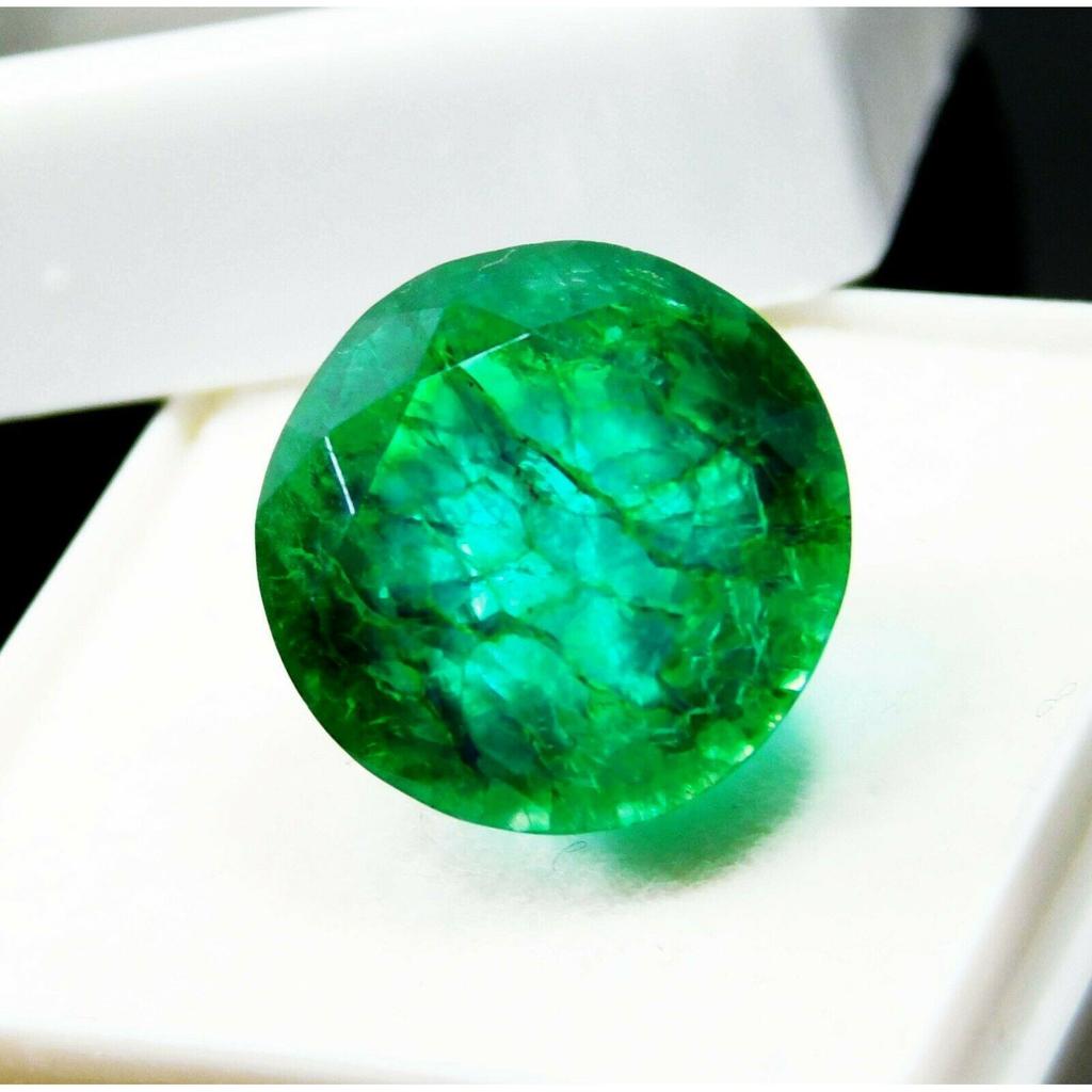 Zambia NATURAL EMERALD Green Round Cut 9.15 Ct Loose Gemstone