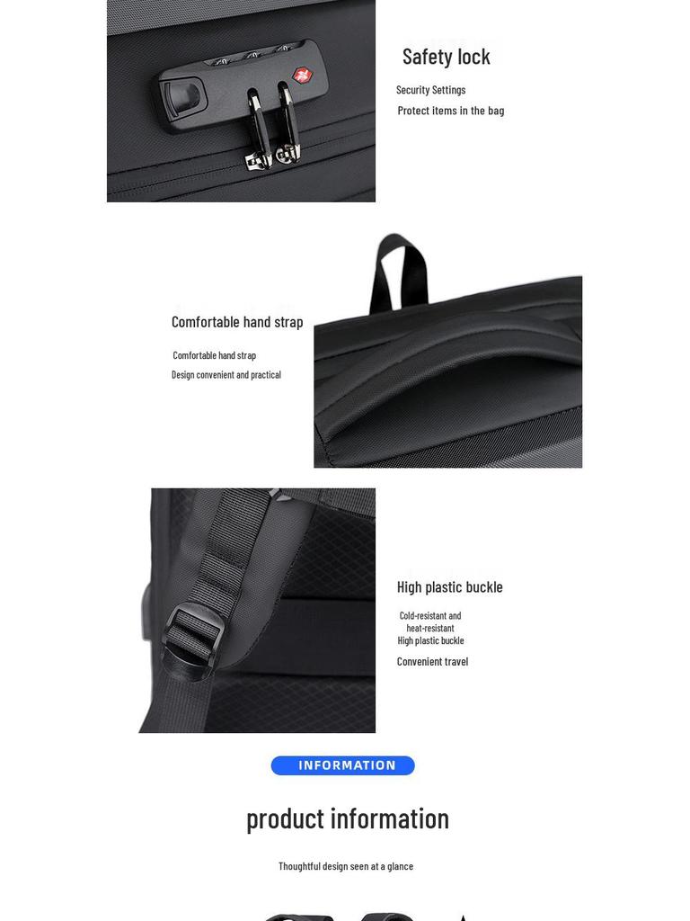 Expandable Multifunctional Laptop Backpack for Men and Women - Hard Shell, Casual, Travel, Business.