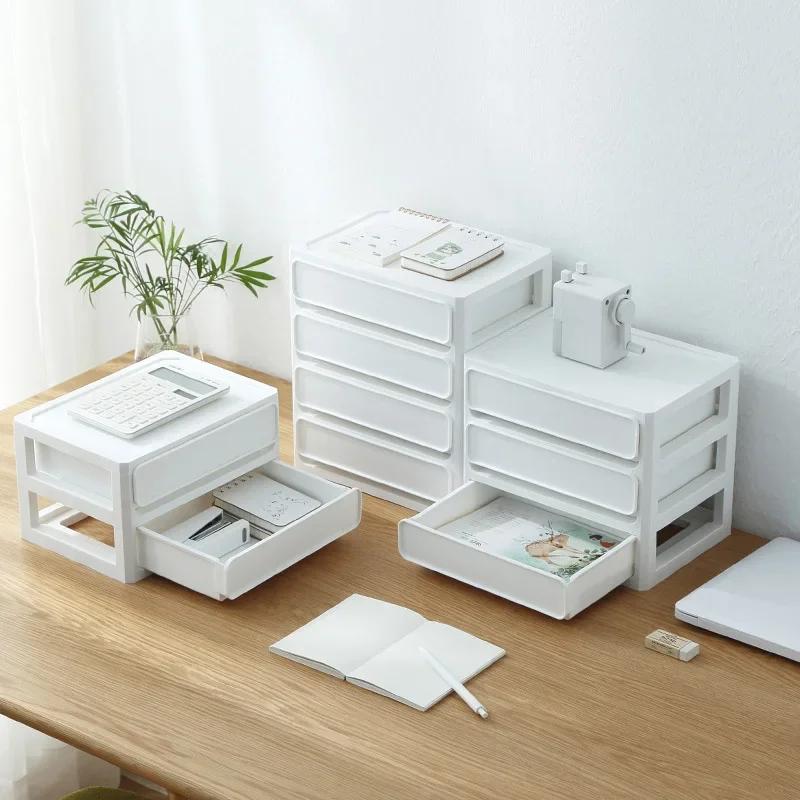 Storage Box Plastic Desktop Storage Box Korean Cosmetics Drawer Multi-layer Storage Cabinet Student Dormitory Organizer Box