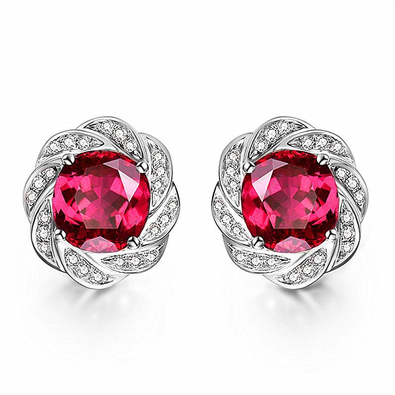 New 925 Silver Stud Earrings AAA Zircon High Quality For Women's Wedding Fine Jewelry Accessories Party Gift