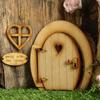 Miniature Fairy Gnome Door Figurines Vintage Wooden Elf Home Fairy Elf Door Kit For Yard Art Garden Tree Sculpture Statues Decor