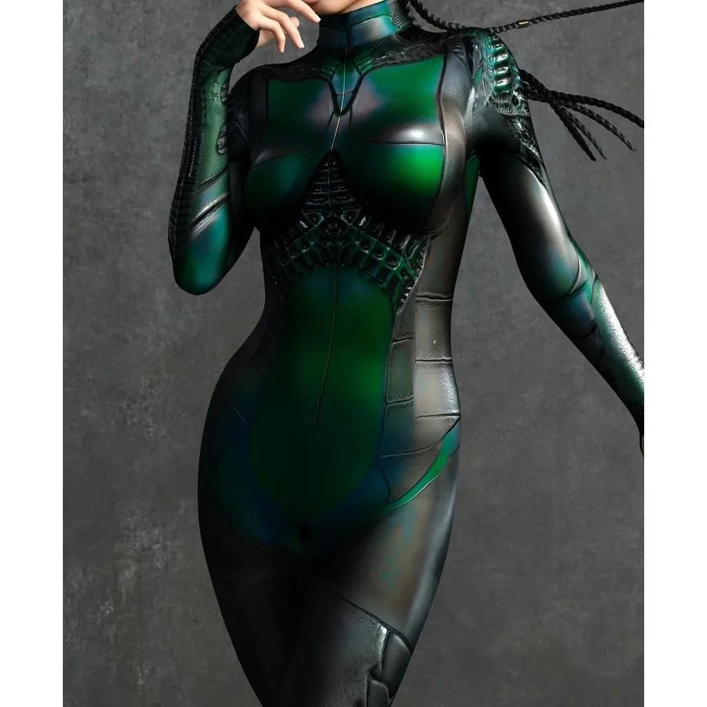 Unisex Cyber Punk 3D Digital Printing Halloween Party Role Play Outfit Women Men Cosplay Costume Carnival Jumpsuit