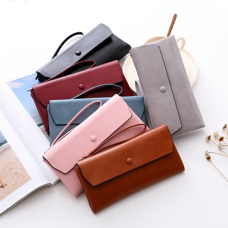 Portfel Damski Zapinany na Zamek Składany Wiele Przegródek na Karty Duża Pojemność Damska Torebka