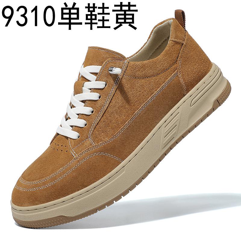 

Men s shoes 2025 autumn new anti-velvet pigskin board shoes trendy daily leather sports shoes casual lace-up board shoes men 38