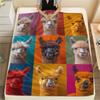 1Pc Alpaca Puzzle Print Flannel Blanket, High quality Comfortable for All Seasons, Home Decor, Warmth and Comfort, Perfect for Christmas Gifts