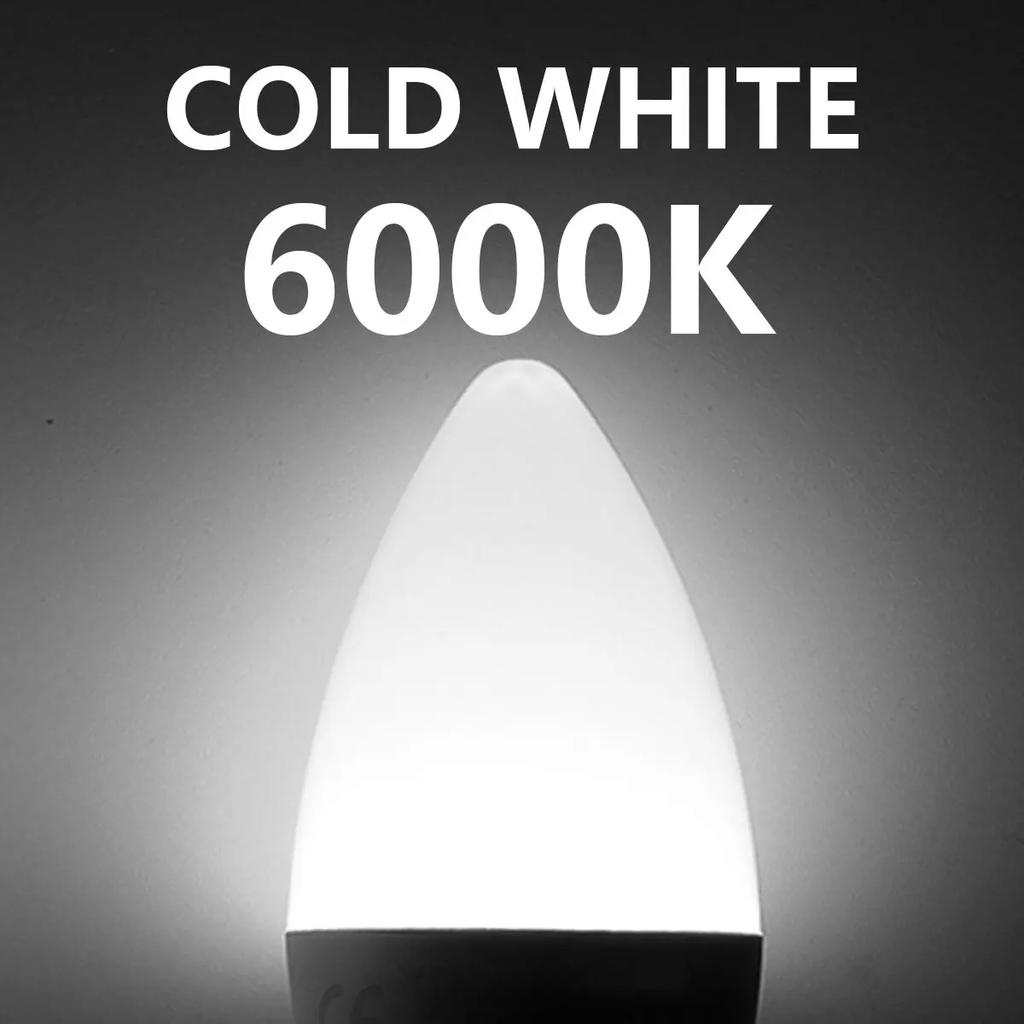 12PCS LED Candle Bulb AC220V 3W 6W 9W 12W  E27 E14  Cold White Neutral Light Warm White for Chandeliers and Crystal Lamps