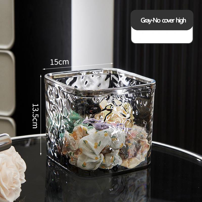Hair Accessories Organizer Clear Hair Tie Organizer with Lid Desktop Storage Box Multifunctional for Laundry Pods Cotton Swab