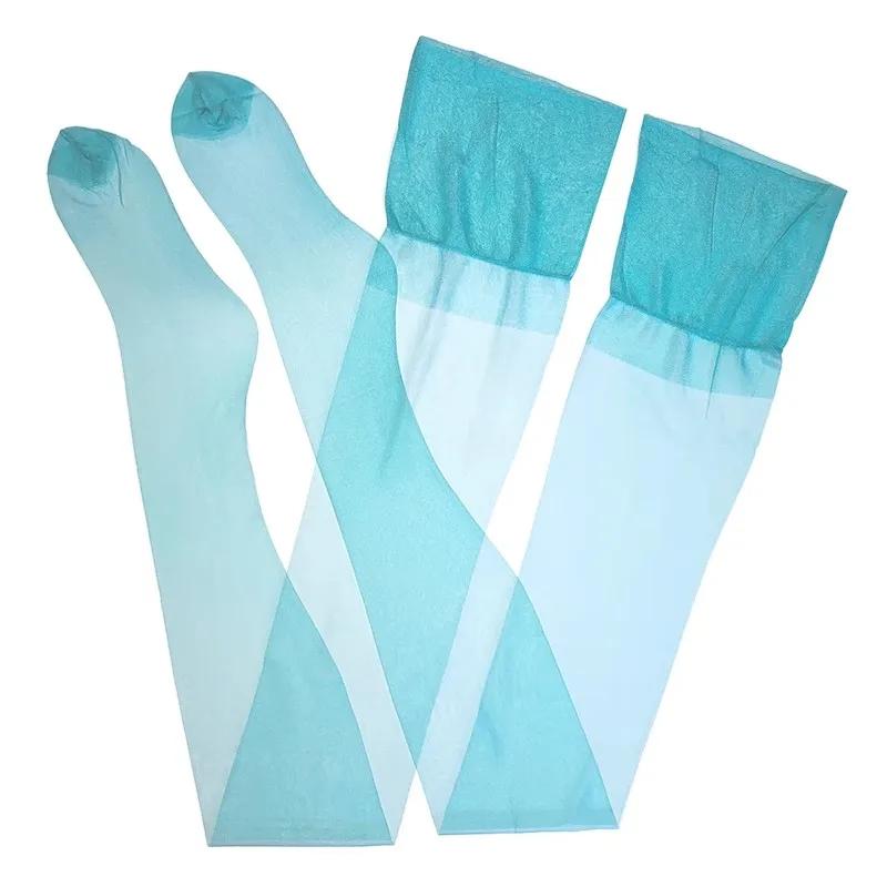 

Women 8 Colors 5D Ultra Thin Pure Nylon Non-Elastic Long Medias Transparent Foot Shaped Thigh High Stockings Sexy Temptation One Size