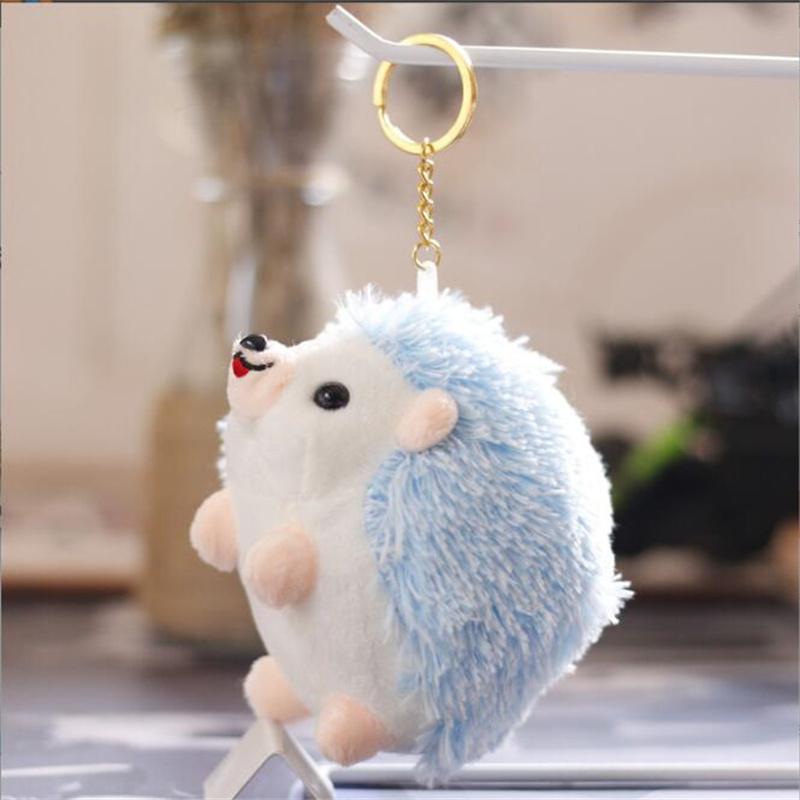 12CM Plüsch Igel Spielzeug Schlüsselanhänger Ring Anhänger Plüschtier Tier Ausgestopftes Anime Auto Fell Geschenke für Frauen Mädchen Spielzeug Puppe