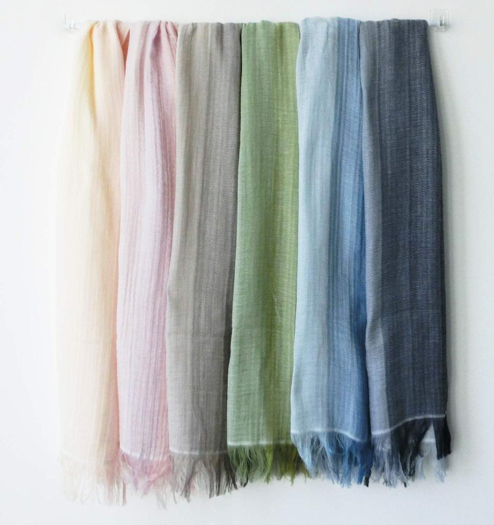 Orimu Imabari Gradient Blue x Standard Size Scarf, Women's, Gray,