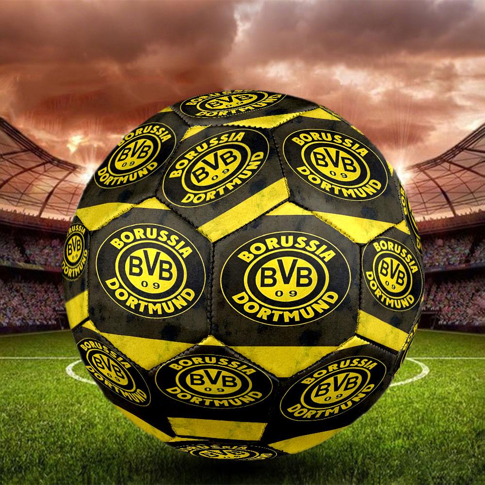 Borussia Dortmund Print Size 5 Soccer Ball, Standard Match Football for Sports Game and Team Practice, Ideal Gift for Soccer Fans